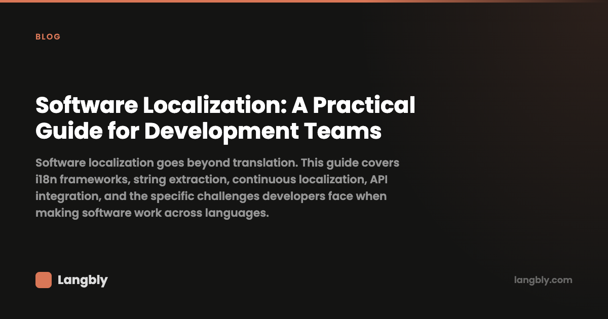 Software Localization Guide: i18n & Workflows